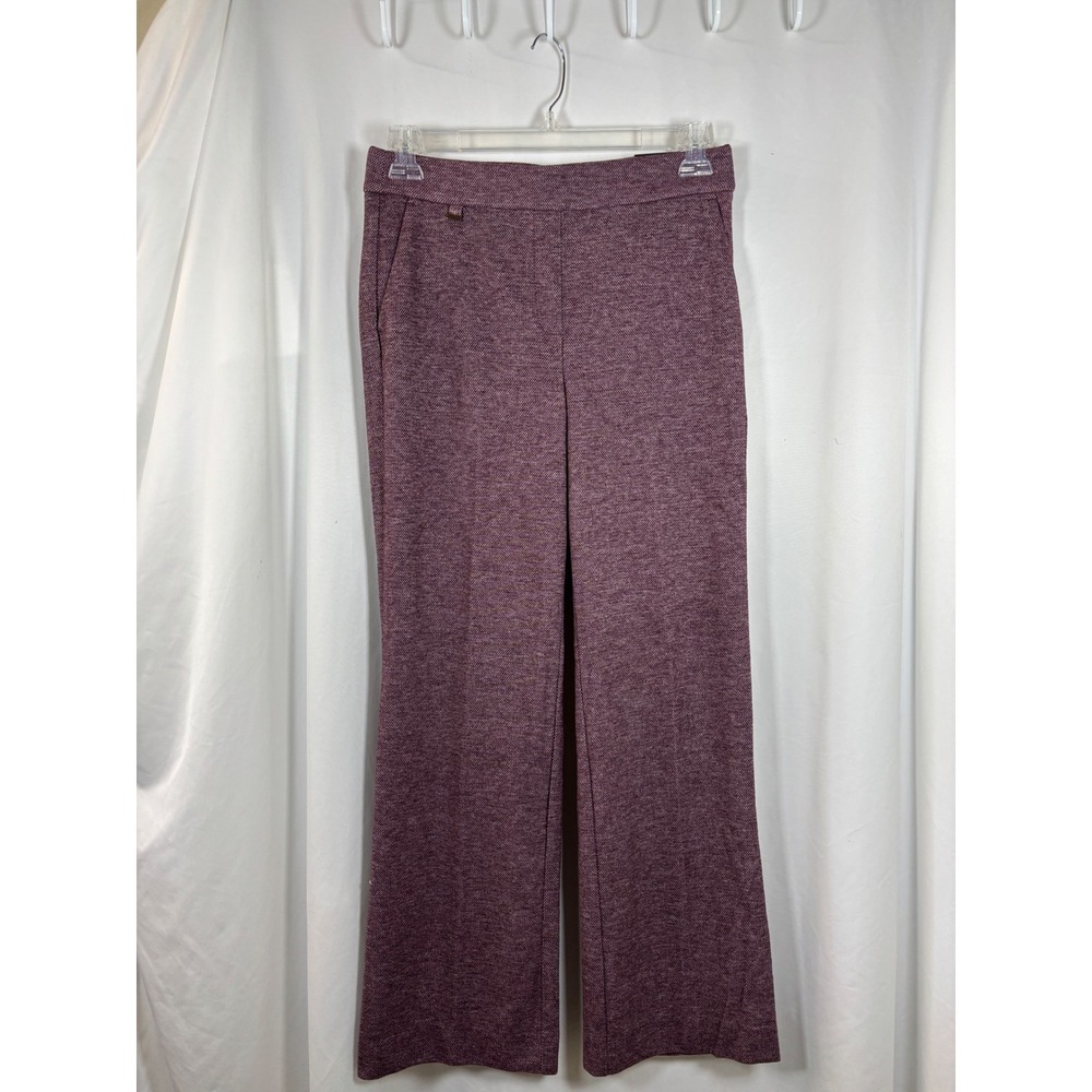 Counterparts Womens Plum Textured Pull On Bootcut Dress Pants Mid Rise M NWT